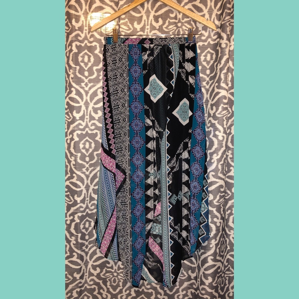 Express handkerchief style hi lo midi skirt